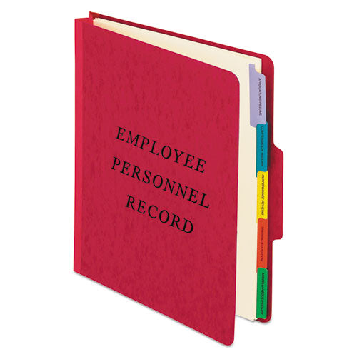 Vertical-Style Personnel Folders, 2" Expansion, 5 Dividers, 2 Fasteners, Letter Size, Red Exterior-(PFXSER1ER)