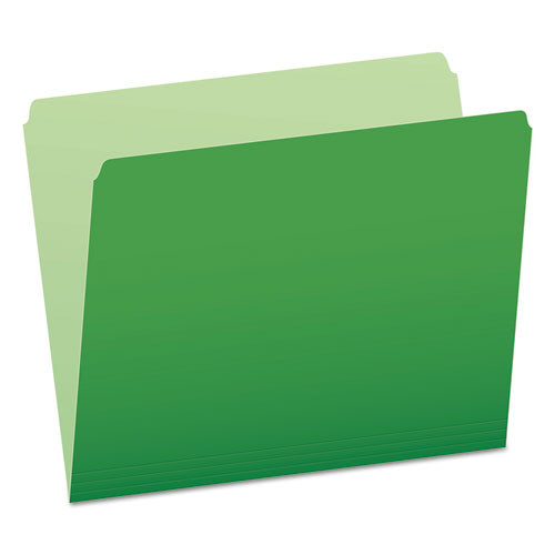 Colored File Folders, Straight Tabs, Letter Size, Green/Light Green, 100/Box-(PFX152BGR)