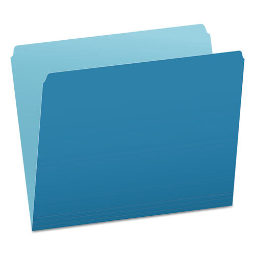 Colored File Folders, Straight Tabs, Letter Size, Blue/Light Blue, 100/Box-(PFX152BLU)