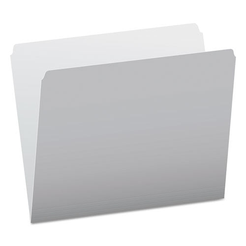 Colored File Folders, Straight Tabs, Letter Size, Gray/Light Gray, 100/Box-(PFX152GRA)