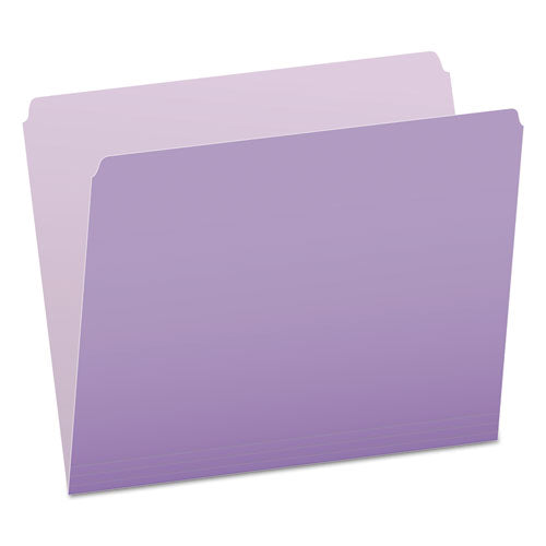 Colored File Folders, Straight Tabs, Letter Size, Lavender/Light Lavender, 100/Box-(PFX152LAV)