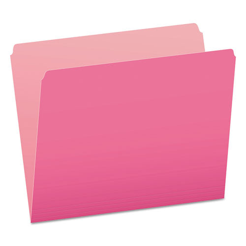 Colored File Folders, Straight Tabs, Letter Size, Pink/Light Pink, 100/Box-(PFX152PIN)