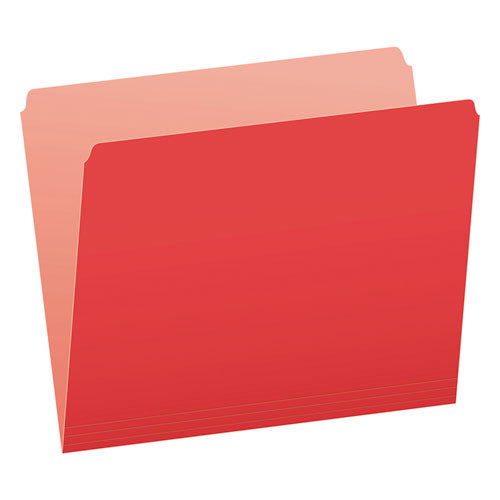 Colored File Folders, Straight Tabs, Letter Size, Red/Light Red, 100/Box-(PFX152RED)