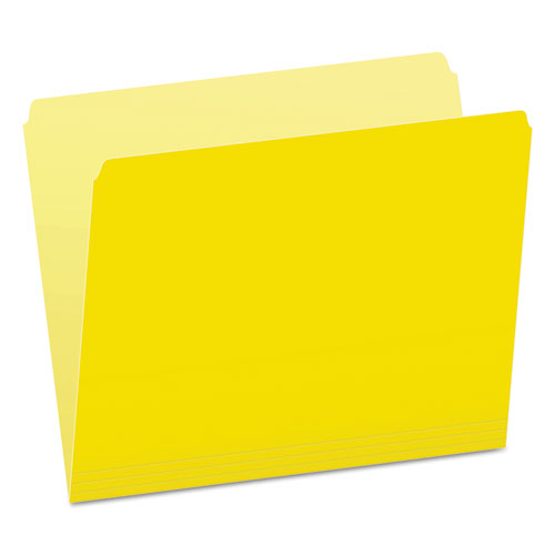 Colored File Folders, Straight Tabs, Letter Size, Yellow/Light Yellow, 100/Box-(PFX152YEL)