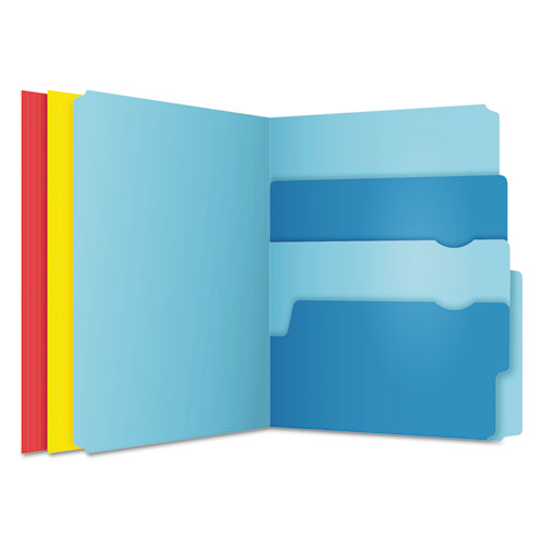 Divide It Up File Folder, 1/2-Cut Tabs: Assorted, Letter Size, 0.75" Expansion, Assorted Colors, 12/Pack-(PFX10773)