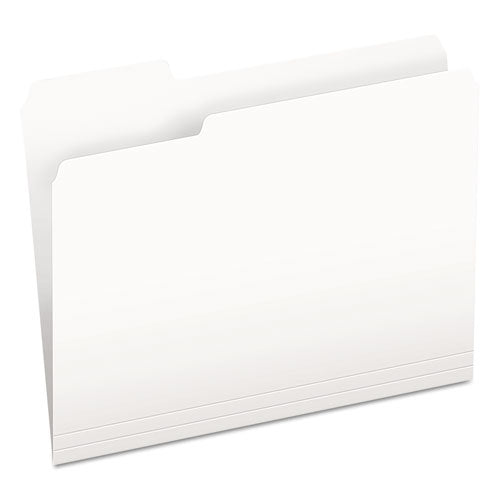 Colored File Folders, 1/3-Cut Tabs: Assorted, Letter Size, White, 100/Box-(PFX15213WHI)