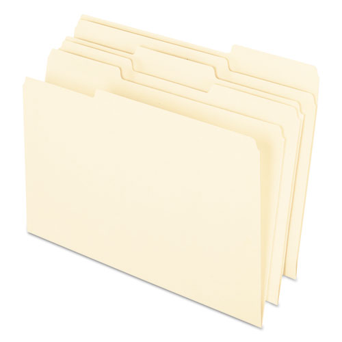 Earthwise by Pendaflex 100% Recycled Manila File Folder, 1/3-Cut Tabs: Assorted, Legal Size, 0.75" Expansion, Manila, 100/Box-(PFX76520)