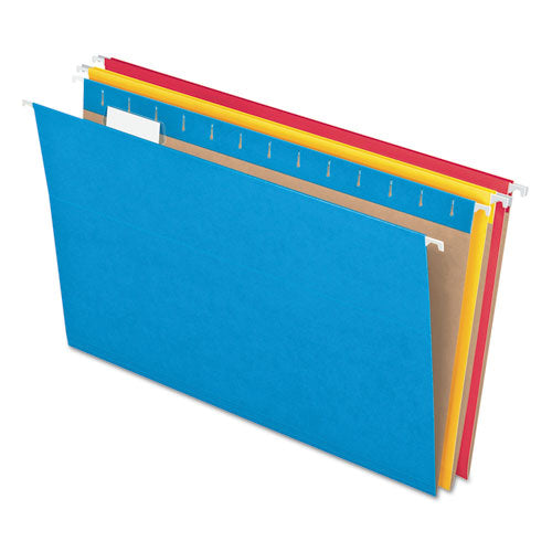 Colored Hanging Folders, Letter Size, 1/5-Cut Tabs, Five-Color Assortment, 25/Box-(PFX81663)