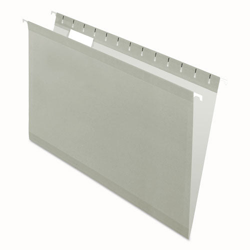 Colored Reinforced Hanging Folders, Legal Size, 1/5-Cut Tabs, Gray, 25/Box-(PFX415315GRA)