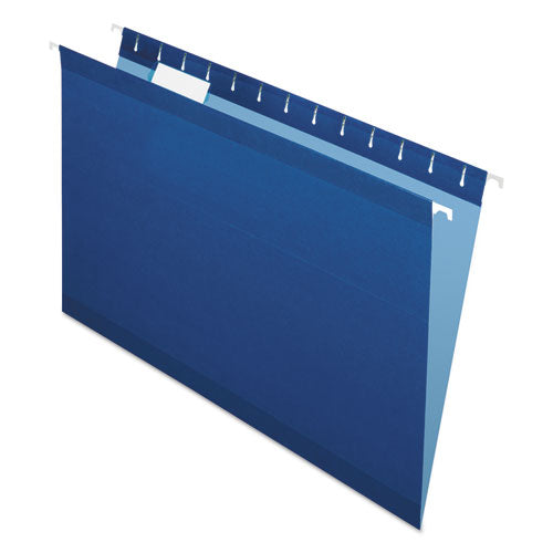 Colored Reinforced Hanging Folders, Legal Size, 1/5-Cut Tabs, Navy, 25/Box-(PFX415315NAV)