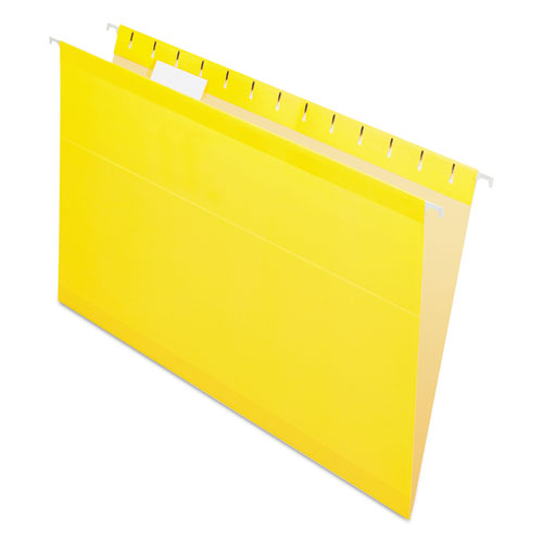 Colored Reinforced Hanging Folders, Legal Size, 1/5-Cut Tabs, Yellow, 25/Box-(PFX415315YEL)