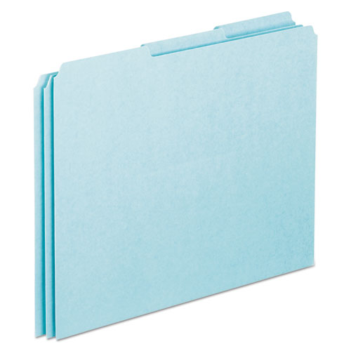 Blank Top Tab File Guides, 1/3-Cut Top Tab, Blank, 8.5 x 11, Blue, 100/Box-(PFXPN203)