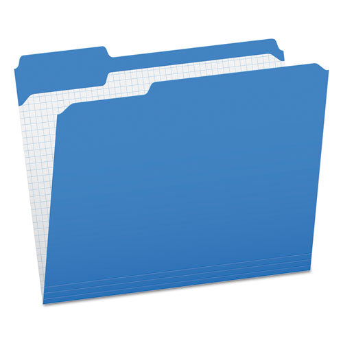 Double-Ply Reinforced Top Tab Colored File Folders, 1/3-Cut Tabs: Assorted, Letter Size, 0.75" Expansion, Blue, 100/Box-(PFXR15213BLU)