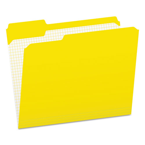 Double-Ply Reinforced Top Tab Colored File Folders, 1/3-Cut Tabs: Assorted, Letter Size, 0.75" Expansion, Yellow, 100/Box-(PFXR15213YEL)