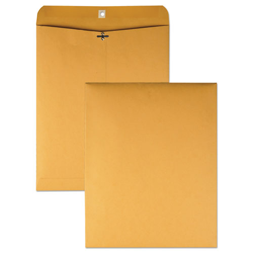 Clasp Envelope, 32 lb Bond Weight Kraft, #14 1/2, Square Flap, Clasp/Gummed Closure, 11.5 x 14.5, Brown Kraft, 100/Box-(QUA37805)