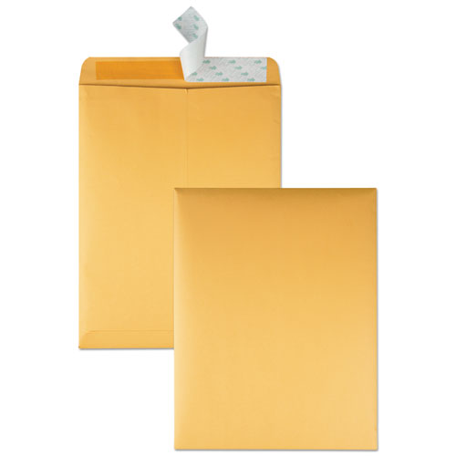 Redi-Strip Catalog Envelope, #13 1/2, Cheese Blade Flap, Redi-Strip Adhesive Closure, 10 x 13, Brown Kraft, 100/Box-(QUA44762)