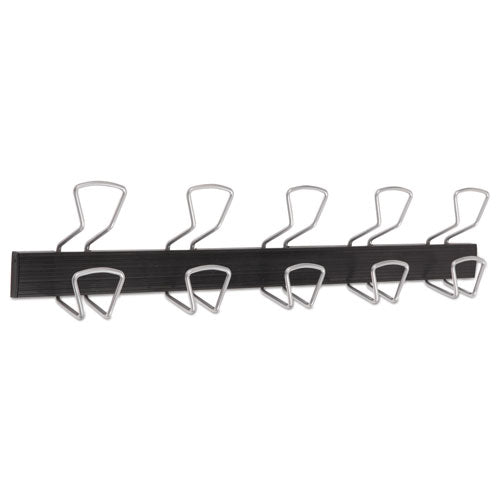 Wall-Mount Coat Hooks, 29.92 x 2.95 x 6.45, Metal, Silver, 22 lb Capacity-(ABAPMPRO5M)