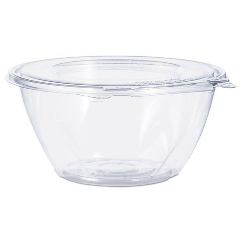 Tamper-Resistant, Tamper-Evident Bowls with Flat Lid, 32 oz, 7" Diameter x 3.2"h, Clear, Plastic, 150/Carton-(DCCCTR32BF)