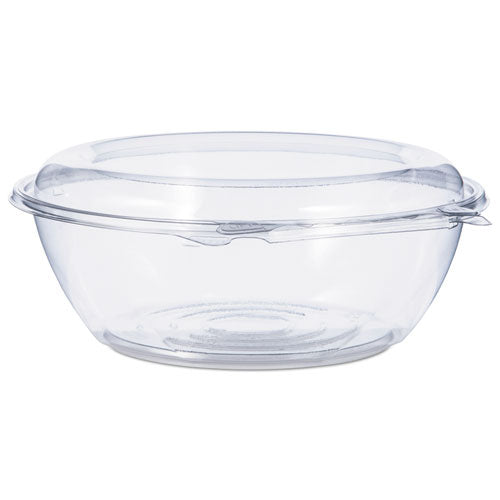 Tamper-Resistant, Tamper-Evident Bowls with Dome Lid, 48 oz, 8.9" Diameter x 3.4"h, Clear, Plastic, 100/Carton-(DCCCTR48BD)