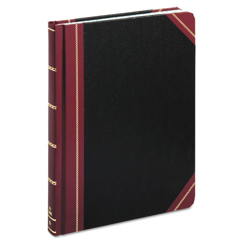 Extra-Durable Bound Book, Single-Page Record-Rule Format, Black/Maroon/Gold Cover, 10.13 x 7.78 Sheets, 300 Sheets/Book-(BOR21300R)