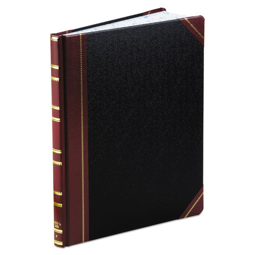 Extra-Durable Bound Book, Single-Page Record-Rule Format, Black/Maroon/Gold Cover, 11.94 x 9.78 Sheets, 300 Sheets/Book-(BOR1602123F)