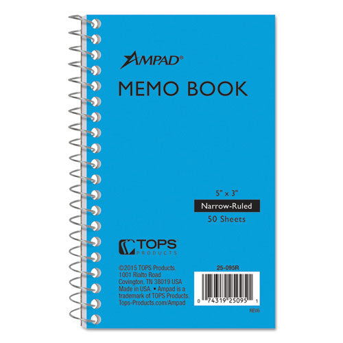 Memo Books, Narrow Rule, Randomly Assorted Cover Color, (50) 5 x 3 Sheets-(TOP25095)