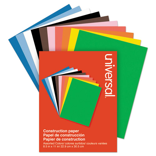 Construction Paper, 76 lb Text Weight, 9 x 12, Assorted, 200/Pack-(UNV20900)