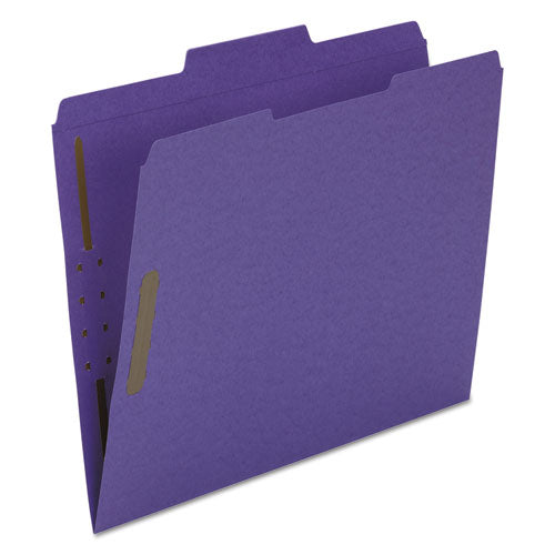 Top Tab Colored Fastener Folders, 0.75" Expansion, 2 Fasteners, Letter Size, Purple Exterior, 50/Box-(SMD13040)