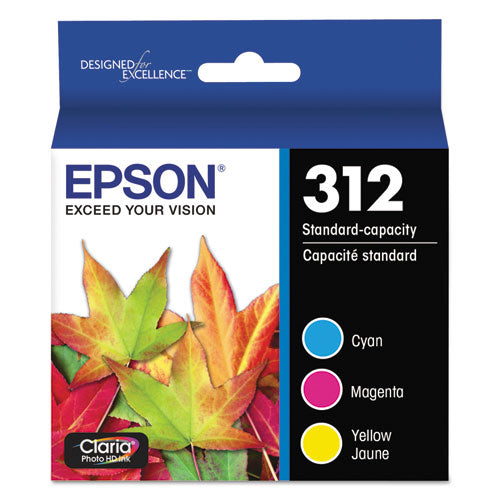 T312923-S (312XL) Claria High-Yield Ink, 360 Page-Yield, Cyan/Magenta/Yellow-(EPST312923S)