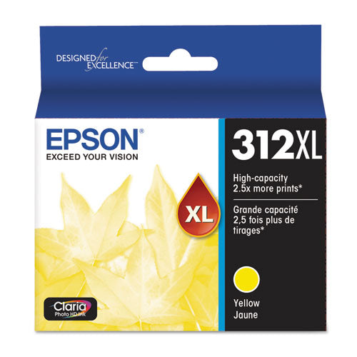 T312XL420-S (312XL) Claria High-Yield Ink, 830 Page-Yield, Yellow-(EPST312XL420S)