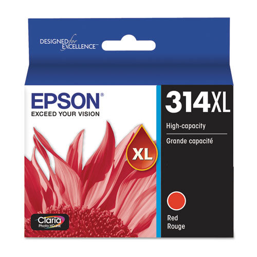 T314XL820-S (314XL) Claria High-Yield Ink, 830 Page-Yield, Red-(EPST314XL820S)