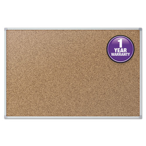 Cork Bulletin Board, 36 x 24, Natural Surface, Silver Aluminum Frame-(MEA85361)