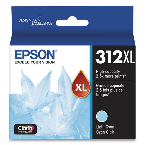 T312XL520-S (312XL) Claria High-Yield Ink, 830 Page-Yield, Light Cyan-(EPST312XL520S)