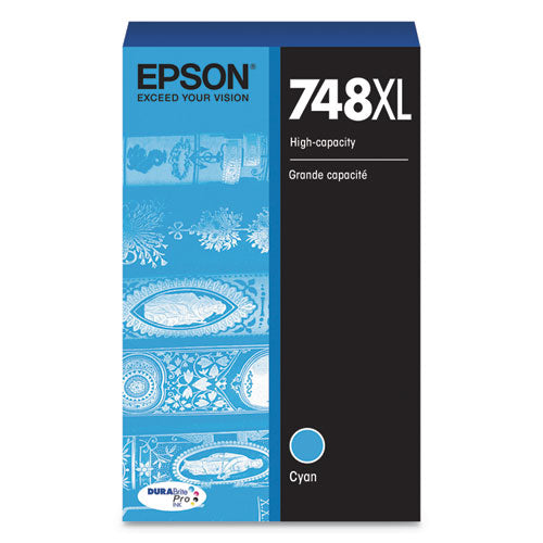 T748XL220 (748XL) DURABrite Pro High-Yield Ink, 4000 Page-Yield, Cyan-(EPST748XL220)