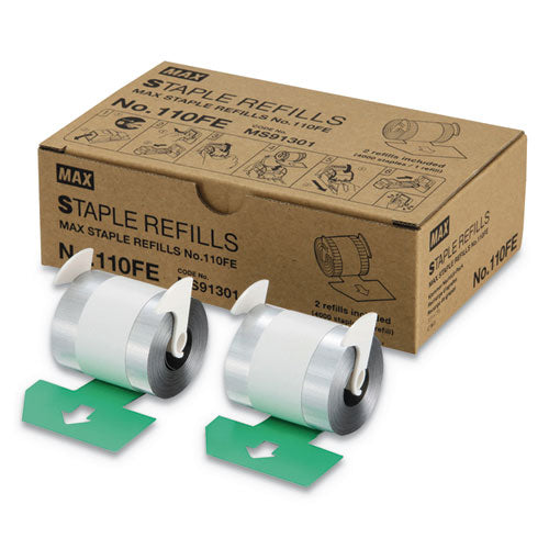 Staple Refills No.110FE, 0.56" Leg, 0.5" Crown, Silver, 4,000/Cartridge, 2 Cartridges/Box, 8,000/Box-(MXBNO110FE)