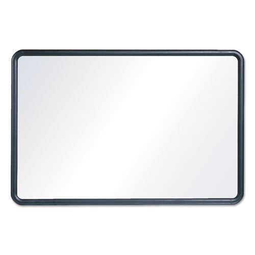 Contour Dry Erase Board, 24 x 18, Melamine White Surface, Black Plastic Frame-(QRT7551)