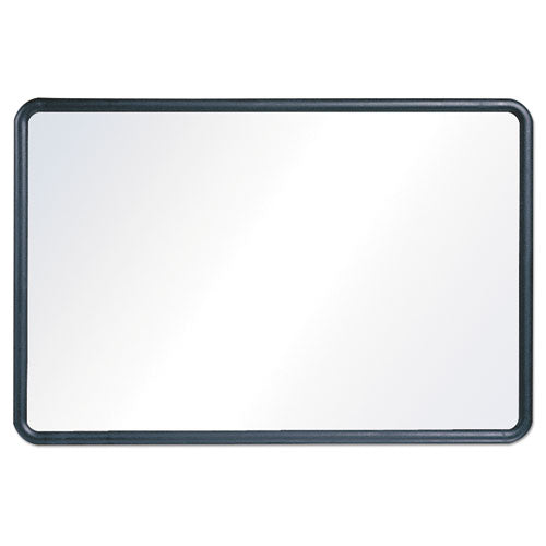 Contour Dry Erase Board, 36 x 24, Melamine White Surface, Black Plastic Frame-(QRT7553)