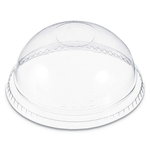 Plastic Dome Lid, No-Hole, Fits 9 oz to 22 oz Cups, Clear, 100/Sleeve, 10 Sleeves/Carton-(DCCDNR662)