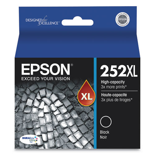 T252XL120-S (252XL) DURABrite Ultra High-Yield Ink, 1,100 Page-Yield, Black-(EPST252XL120S)