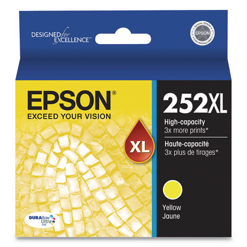 T252XL420-S (252XL) DURABrite Ultra High-Yield Ink, 1,100 Page-Yield, Yellow-(EPST252XL420S)