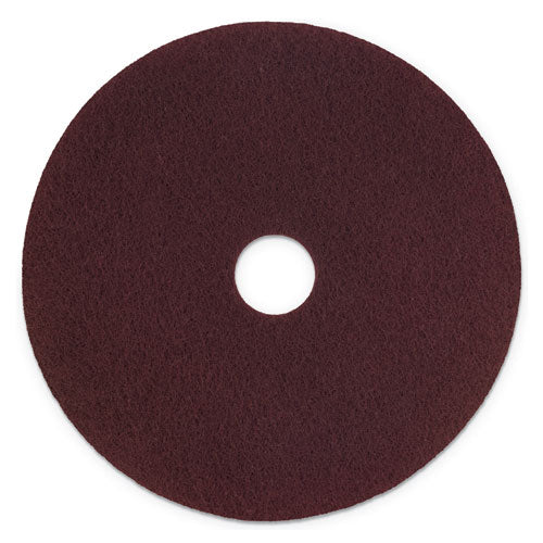 Surface Preparation Pad Plus, 20" Diameter, Maroon, 5/Carton-(MMMSPPP20)