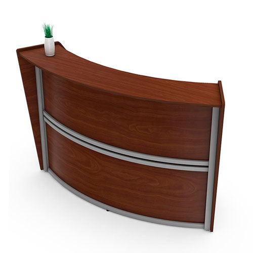 Reception Desk, 72" x 32" x 46", Cherry, Ships in 1-3 Business Days-(LITRC290CH)