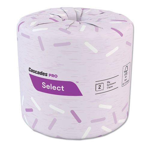 Select Standard Bath Tissue, 2-Ply, White, 4 x 3, 500 Sheets/Roll, 96 Rolls/Carton-(CSDB166)