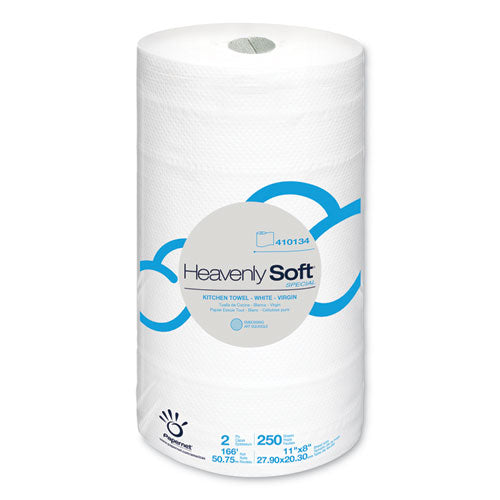 Heavenly Soft Kitchen Paper Towel, Special, 2-Ply, 11" x 167 ft, White, 12 Rolls/Carton-(SOD410134)