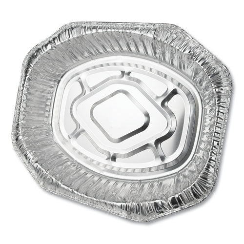 Aluminum Roaster Pans, Extra-Large Oval, 230 oz, 18.5 x 14 x 3.38, Silver, 50/Carton-(DPK40010)