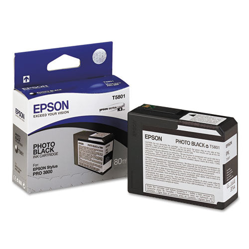 T580100 UltraChrome K3 Ink, Photo Black-(EPST580100)