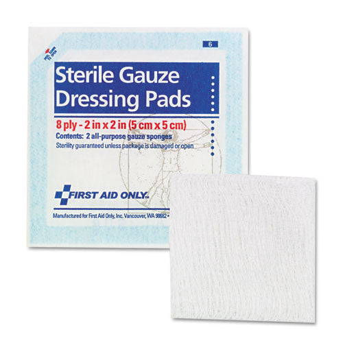 SmartCompliance Gauze Pads, Sterile, 8-Ply, 2 x 2, 5 Dual-Pads/Pack-(FAOFAE5000)