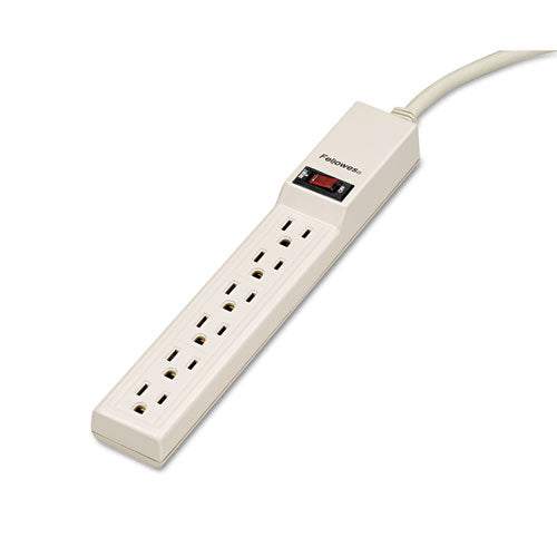 Power Strip, 6 Outlets, 4 ft Cord, Platinum-(FEL99000)