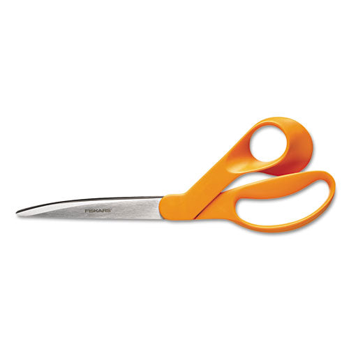 Home and Office Scissors, 9" Long, 4.5" Cut Length, Orange Offset Handle-(FSK1944101008)