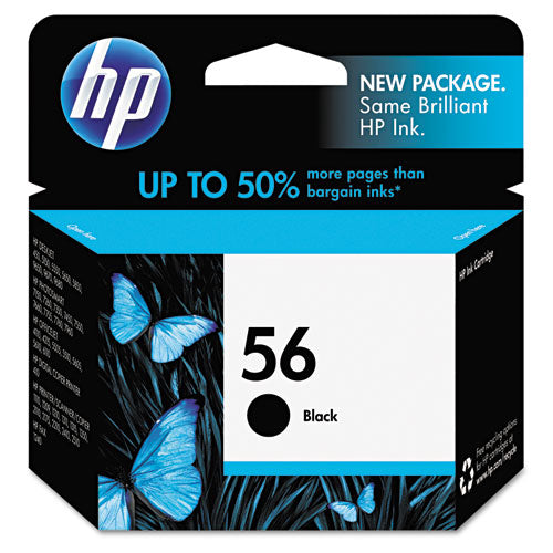 HP 56, (C6656AN) Black Original Ink Cartridge-(HEWC6656AN)